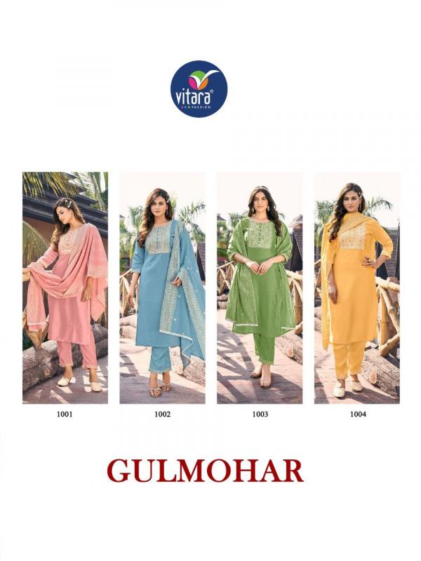 Vitara Gulmohar Fancy Silk Kurti With Bottom Dupatta Collection